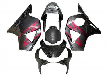 Preisgünstige Honda CBR900RR 954 Motorrad Verkleidung 2002-2003 - Schwarze Kohlefaser Rot Streifen