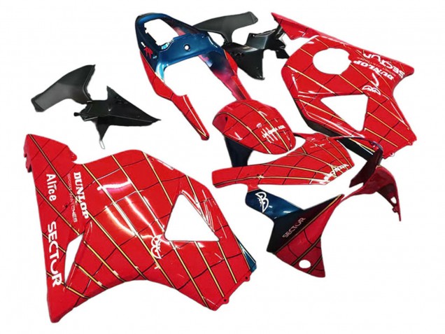 Preisgünstige Honda CBR900RR 954 Motorrad Verkleidung 2002-2003 - Rot Dunkel Blau Dunlop