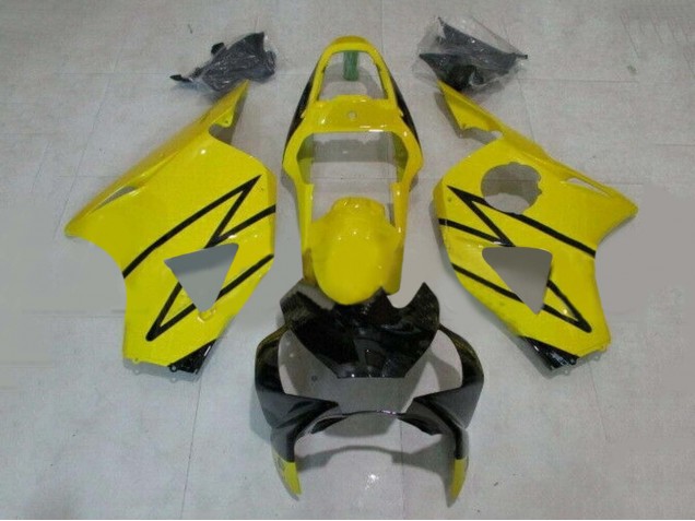 Preisgünstige Honda CBR900RR 954 Motorrad Verkleidung 2002-2003 - Gelb Glanzendes Schwarz