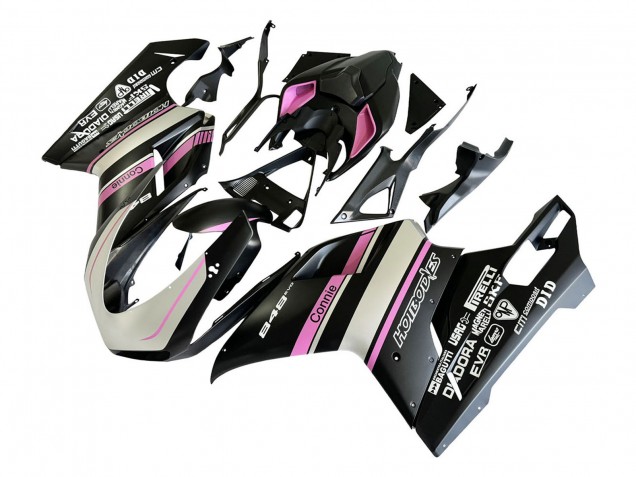 Preisgünstige Ducati 848 Motorrad Verkleidung 2007-2014 - Weiss Rosa Glanzendes Schwarz Connie