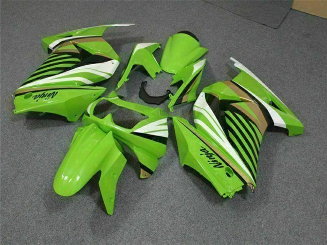 Preisgünstige Kawasaki EX250 Motorrad Verkleidung 2008-2012 - Grun Weiss Schwarz
