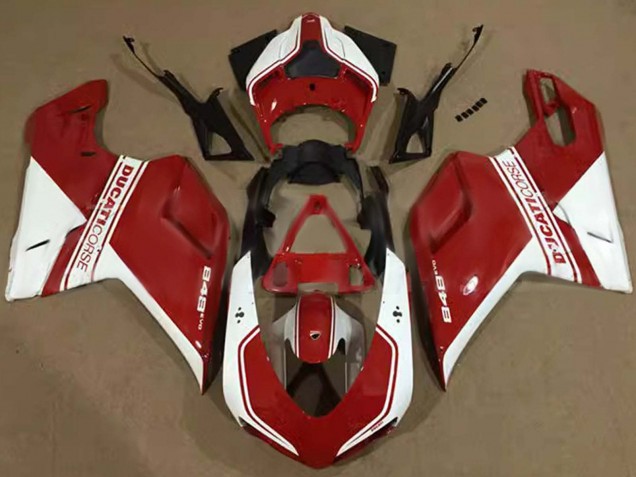 Preisgünstige Ducati 848 Motorrad Verkleidung 2007-2014 - Weiss Rot Corse