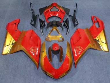 Preisgünstige Ducati 848 Motorrad Verkleidung 2007-2014 - Rot Gold