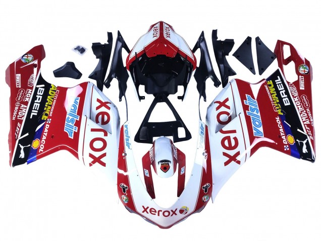 Preisgünstige Ducati 848/1098/1198 Motorrad Verkleidung 2007-2014 - Weiss Rot Glanzendes Schwarz Valsir Xerox