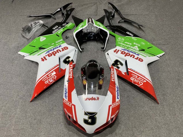 Preisgünstige Ducati 848/1098/1198 Motorrad Verkleidung 2007-2014 - Weiss Rot Grun Valsir 3