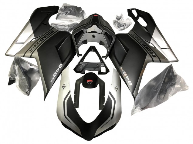 Preisgünstige Ducati 848 Motorrad Verkleidung 2007-2014 - Silber Matt Schwarz