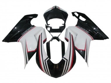 Preisgünstige Ducati 848/1098/1198 Motorrad Verkleidung 2007-2014 - Weiss Rot Glanzendes Schwarz