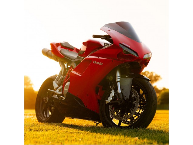 Preisgünstige Ducati 848 Motorrad Verkleidung 2007-2014 - Rot Glanzendes Schwarz