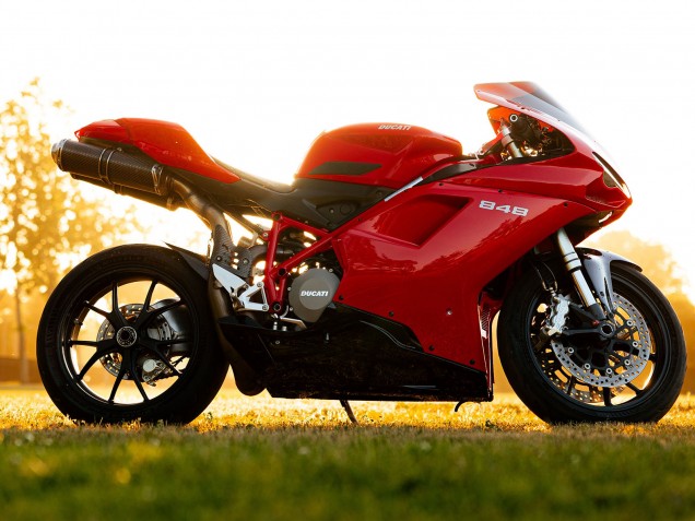 Preisgünstige Ducati 848 Motorrad Verkleidung 2007-2014 - Rot Glanzendes Schwarz