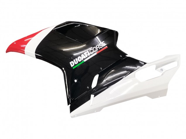 Preisgünstige Ducati 848/1098/1198 Motorrad Verkleidung 2007-2014 - Weiss Rot Glanzendes Schwarz