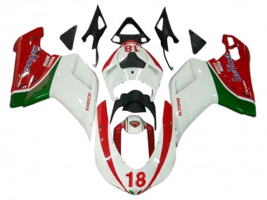 Preisgünstige Ducati 848/1098/1198 Motorrad Verkleidung 2007-2014 - Weiss Rot Grun 18