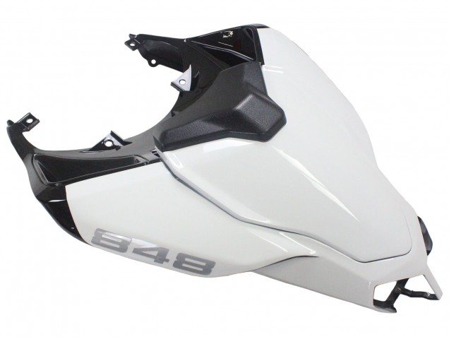 Preisgünstige Ducati 848/1098/1198 Motorrad Verkleidung 2007-2014 - Weiss Glanzendes Schwarz Corse