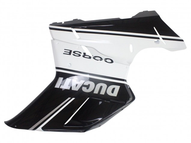 Preisgünstige Ducati 848/1098/1198 Motorrad Verkleidung 2007-2014 - Weiss Glanzendes Schwarz Corse
