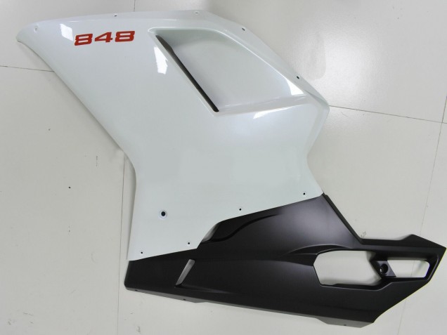Preisgünstige Ducati 848 Motorrad Verkleidung 2007-2014 - Weiss Matt Schwarz
