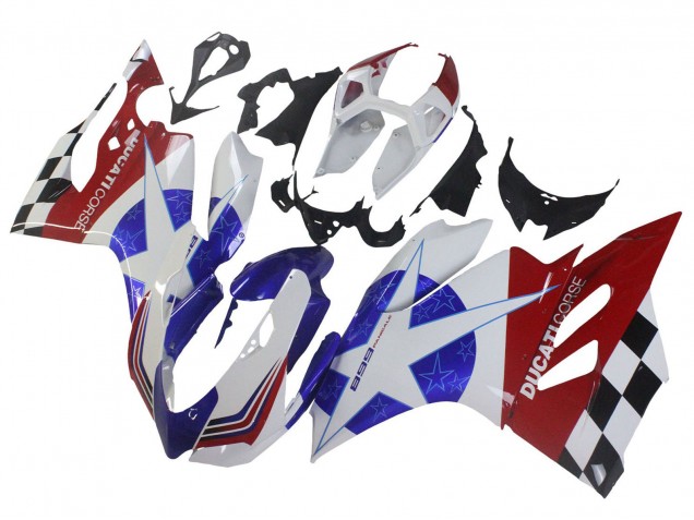 Preisgünstige Ducati Panigale 899 Motorrad Verkleidung 2011-2014 - Weiss Blau Rot Schwarz