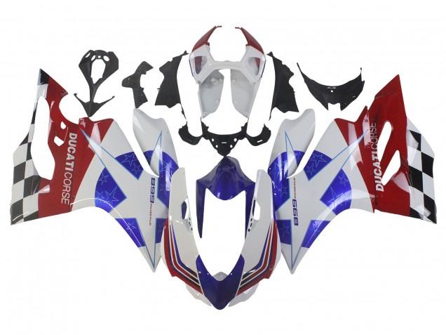 Preisgünstige Ducati Panigale 899 Motorrad Verkleidung 2011-2014 - Weiss Blau Rot Schwarz