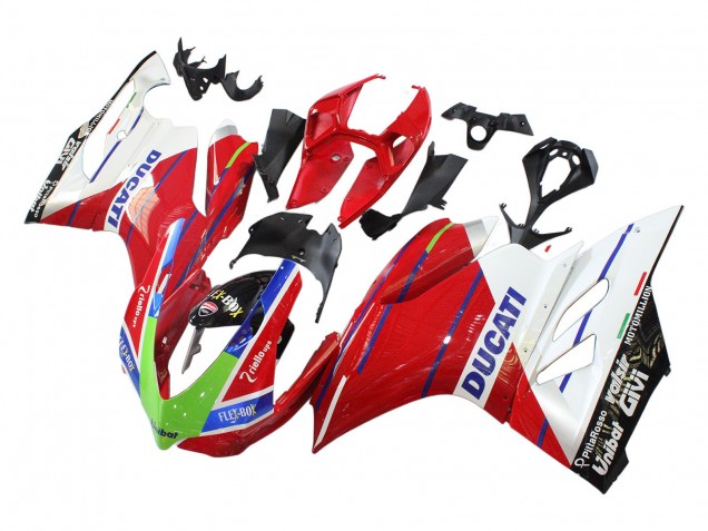 Preisgünstige Ducati Panigale 899/1199 Motorrad Verkleidung 2011-2014 - Weiss Rot Grun Blau Glanzendes Schwarz Flex-Box