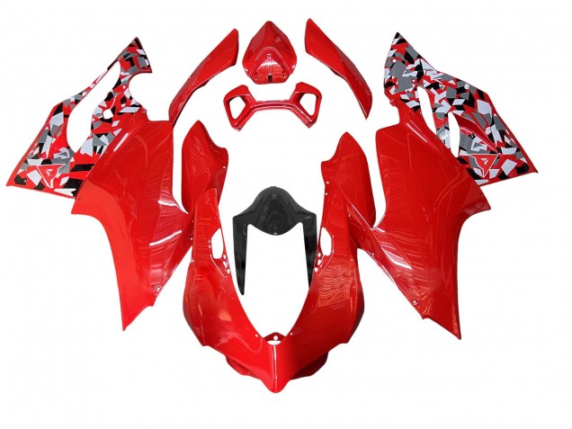 Preisgünstige Ducati Panigale 899/1199 Motorrad Verkleidung 2011-2014 - Rot Grau Schwarz
