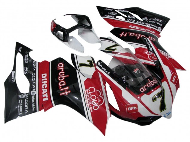 Preisgünstige Ducati Panigale 899/1199 Motorrad Verkleidung 2011-2014 - Weiss Rot Glanzendes Schwarz Aruba.it 7