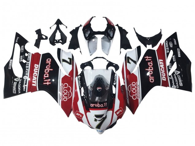 Preisgünstige Ducati Panigale 899/1199 Motorrad Verkleidung 2011-2014 - Weiss Rot Glanzendes Schwarz Aruba.it 7