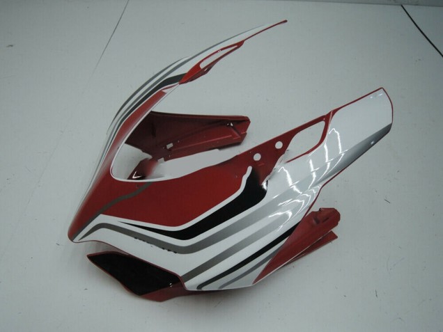 Preisgünstige Ducati Panigale 899 Motorrad Verkleidung 2011-2014 - Weiss Rot Glanzendes Schwarz