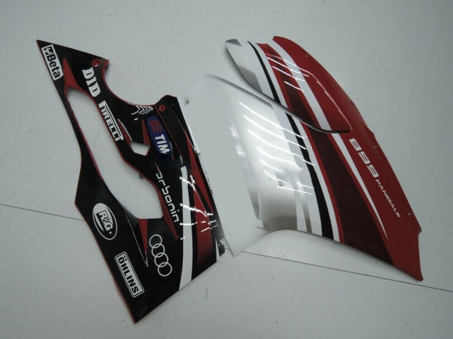 Preisgünstige Ducati Panigale 899 Motorrad Verkleidung 2011-2014 - Weiss Rot Glanzendes Schwarz