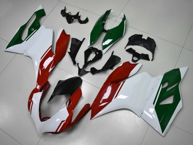 Preisgünstige Ducati Panigale 899 Motorrad Verkleidung 2011-2014 - Weiss Rot Dunkel Grun