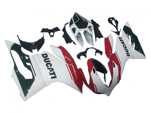 Preisgünstige Ducati Panigale 899 Motorrad Verkleidung 2011-2014 - Weiss Rot Glanzendes Schwarz