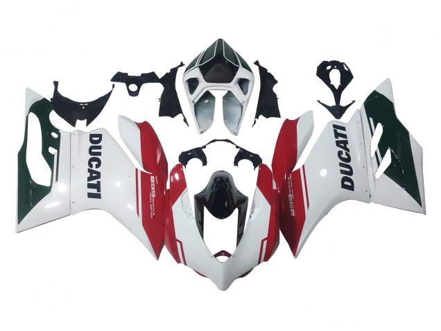 Preisgünstige Ducati Panigale 899 Motorrad Verkleidung 2011-2014 - Weiss Rot Glanzendes Schwarz