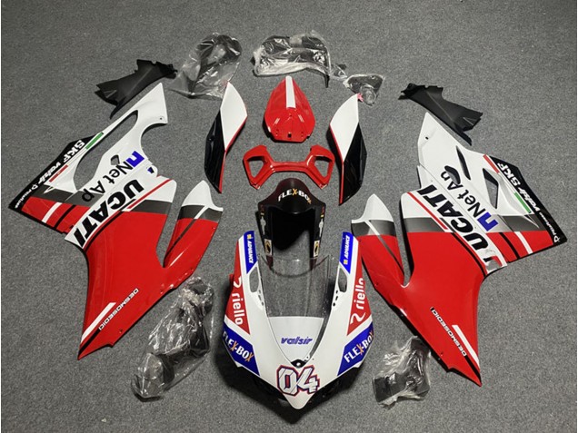 Preisgünstige Ducati Panigale 899/1199 Motorrad Verkleidung 2011-2014 - Weiss Rot Blau Glanzendes Schwarz Flex-Box Valsir 04