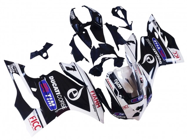 Preisgünstige Ducati Panigale 899/1199 Motorrad Verkleidung 2011-2014 - Weiss Schwarz Blau Fiamm Ficc 7