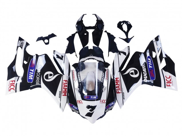 Preisgünstige Ducati Panigale 899/1199 Motorrad Verkleidung 2011-2014 - Weiss Schwarz Blau Fiamm Ficc 7