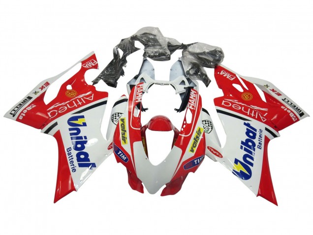 Preisgünstige Ducati Panigale 899/1199 Motorrad Verkleidung 2011-2014 - Weiss Rot Blau Valsir Fiamm