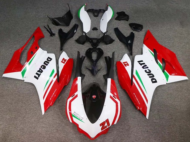 Preisgünstige Ducati 959/1299 Motorrad Verkleidung 2015-2020 - Weiss Rot Grun Glanzendes Schwarz 21