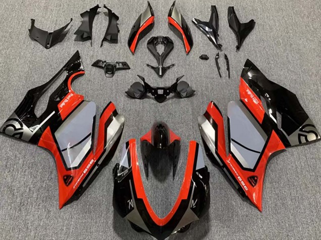 Preisgünstige Ducati 959 Motorrad Verkleidung 2015-2020 - Silber Rot Glanzendes Schwarz