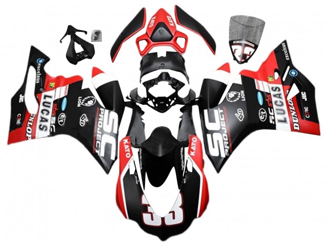 Preisgünstige Ducati 959/1299 Motorrad Verkleidung 2015-2020 - Weiss Rot Matt Schwarz Lucas 33