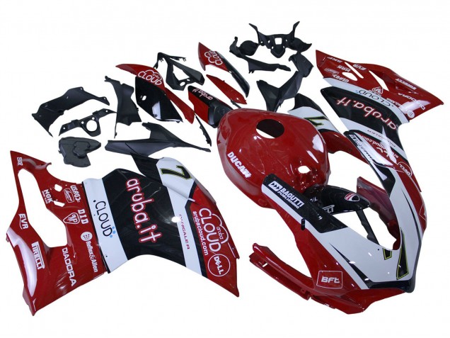 Preisgünstige Ducati 959/1299 Motorrad Verkleidung 2015-2020 - Weiss Rot Schwarz Aruba 7