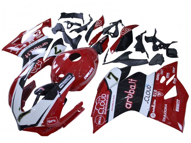 Preisgünstige Ducati 959/1299 Motorrad Verkleidung 2015-2020 - Weiss Rot Schwarz Aruba 7