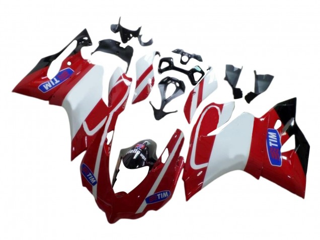 Preisgünstige Ducati 959/1299 Motorrad Verkleidung 2015-2020 - Weiss Rot Glanzendes Schwarz Tim