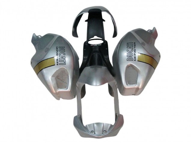 Preisgünstige Ducati Monster 696 796 1100 1100S Motorrad Verkleidung 2008-2012 - Silber Gold