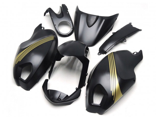 Preisgünstige Ducati Monster 696 796 1100 1100S Motorrad Verkleidung 2008-2012 - Matt Schwarz Gold