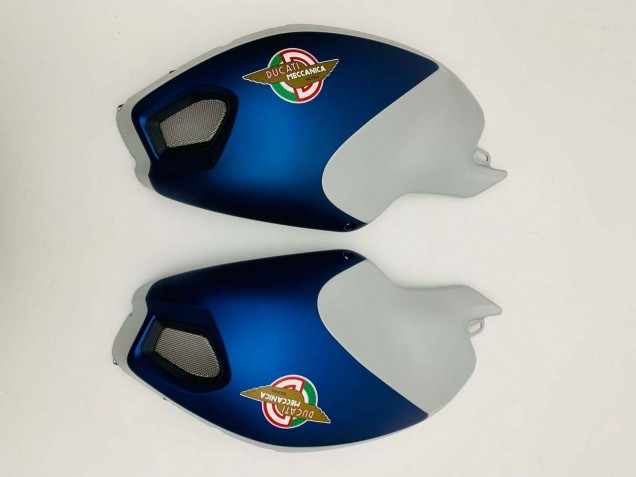 Preisgünstige Ducati Monster 696 796 1100 1100S Motorrad Verkleidung 2008-2012 - Dunkel Blau Silber