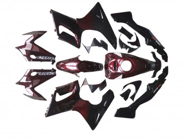 Preisgünstige Honda CBR125R Motorrad Verkleidung 2002-2006 - Glanzendes Schwarz Rot Flamme