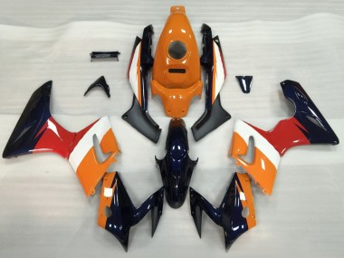 Preisgünstige Honda CBR125R Motorrad Verkleidung 2002-2006 - Orange Weiss Rot Glanzendes Schwarz