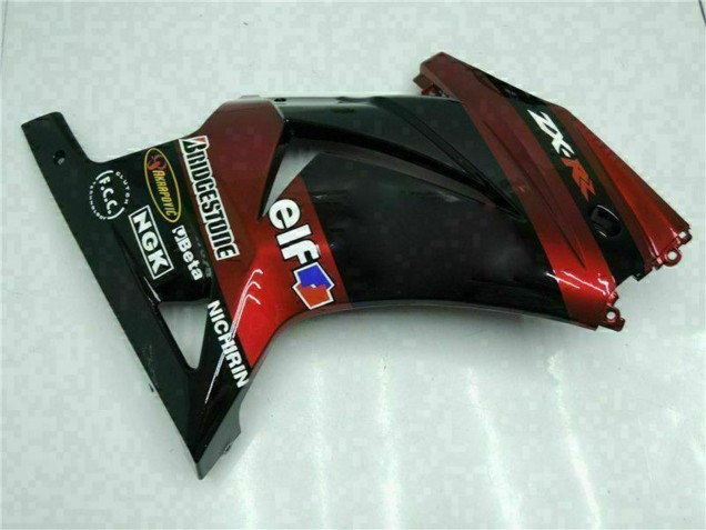 Preisgünstige Kawasaki EX250 Motorrad Verkleidung 2008-2012 - Glanzendes Schwarz Kastanienbraun Rot