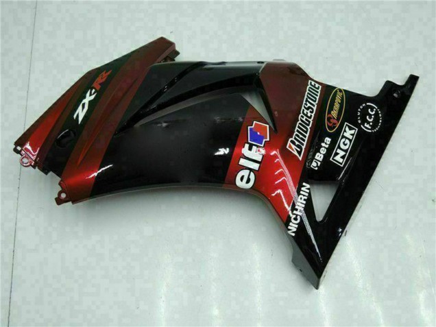 Preisgünstige Kawasaki EX250 Motorrad Verkleidung 2008-2012 - Glanzendes Schwarz Kastanienbraun Rot
