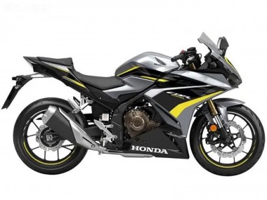 Preisgünstige Honda CBR500R Motorrad Verkleidung 2022-2023 - Silber Gelb Glanzendes Schwarz