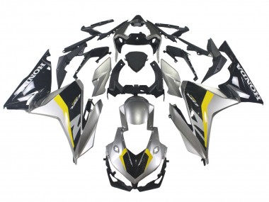 Preisgünstige Honda CBR500R Motorrad Verkleidung 2022-2023 - Silber Gelb Glanzendes Schwarz