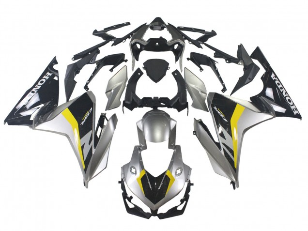 Preisgünstige Honda CBR500R Motorrad Verkleidung 2022-2023 - Silber Gelb Glanzendes Schwarz