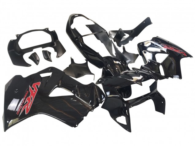 Preisgünstige Honda VFR 800 Motorrad Verkleidung 1998-2001 - Glanzendes Schwarz Rot Aufkleber